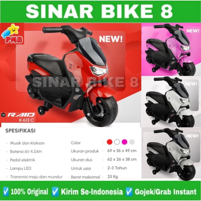 Motoran Aki Anak Model Nmax Mini PMB K 613 C