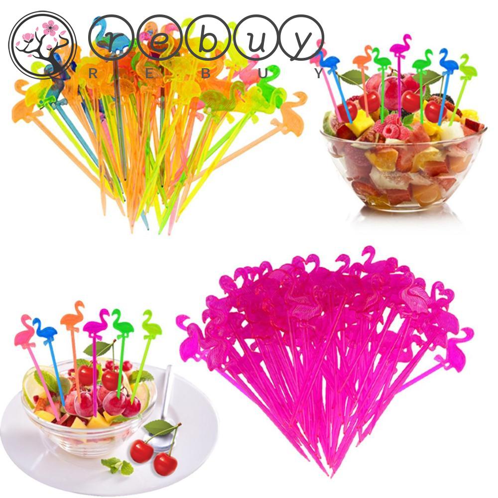 50 Pcs Tusuk Gigi Desain Flamingo Warna-Warni Untuk Dekorasi Pesta Cocktail