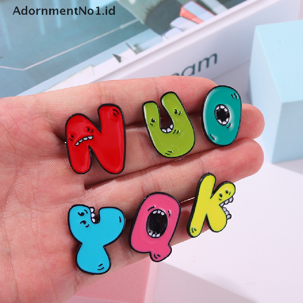 [AdornmentNo1] Aksesoris Pakaian Wanita Alfabet Inggris Bentuk Mata Enamel Bros Brooch [ID]