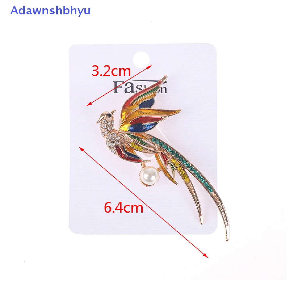 Adhyu Crystal Phoenix Bird Brooches For Women Enamel Flying Beauty Bird Party Office Brooch Pin Gifts Phoenix Oil Dripping Brooch ID