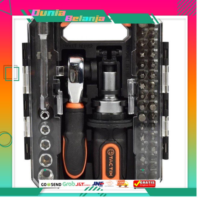 Tactix Set Kunci Sok Portabel 40 Pcs
