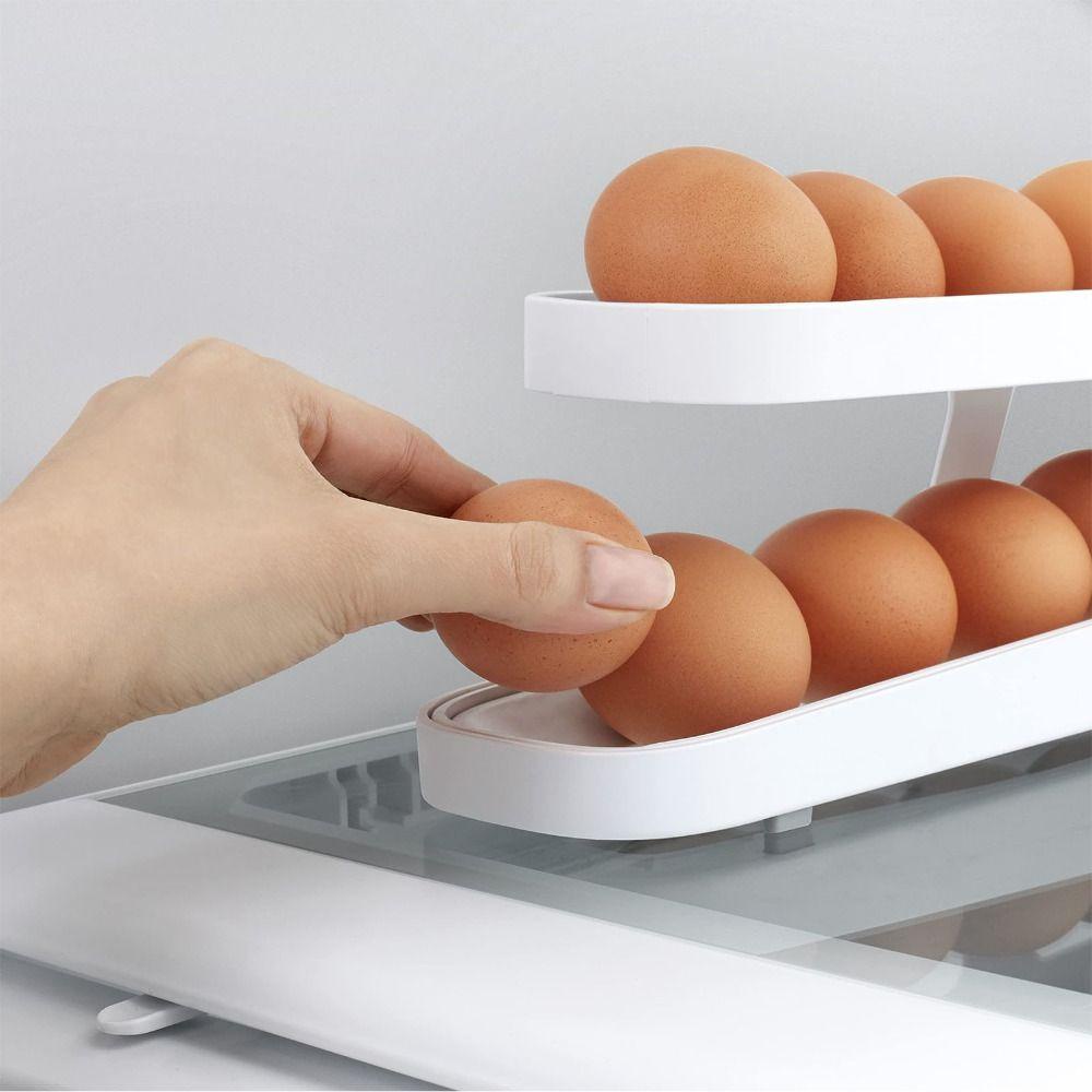 Chookyy Removable Kotak Penyimpanan Telur Praktis Egg Fresh-Keeping Case Rolldown Kulkas Dispenser Telur