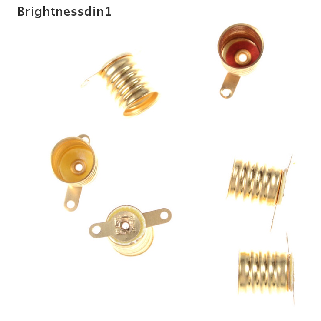 [Brightnessdin1] 5pcs/set E10 Lurus Tembaga Bola Lampu Sekrup Dasar PCB Socket Lamp Holder Butik