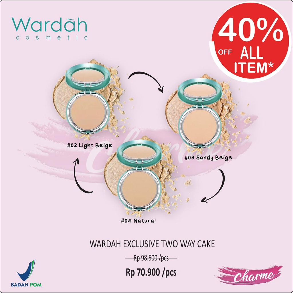 (READY & ORI) Wardah Exclusive Two Way Cake Bedak Padat BPOM