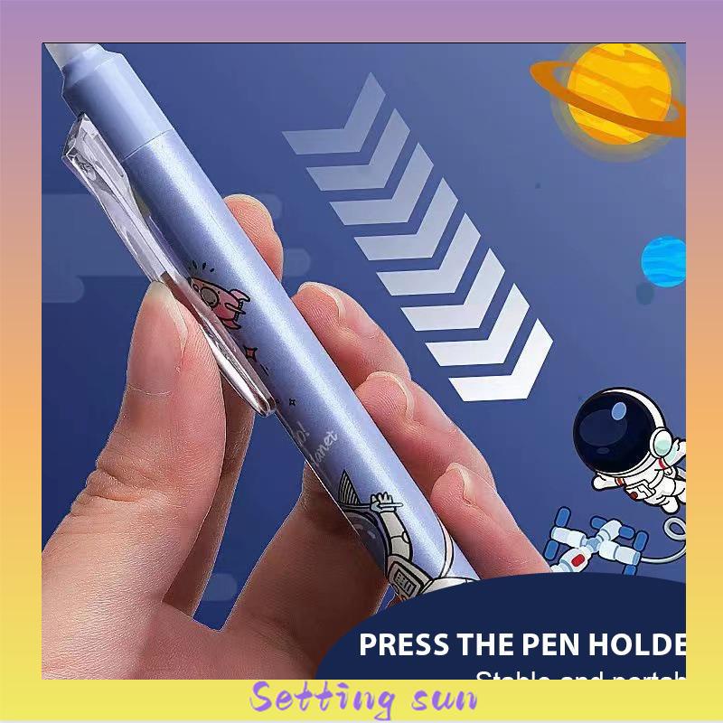 Pulpen Gel Desain Astronot Warna，Biru Hitam Mudah Dihapus，Stationery Accessories TN