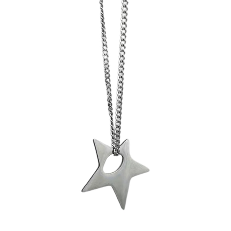 Kalung Liontin Bintang Berongga Anti Karat Untuk Wanita Gadis Lucu Fashion Punk Rantai Leher