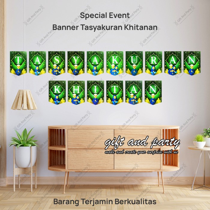 Banner Tasyakuran Khitanan / Bunting Flag Tasyakuran Khitanan / Khitan
