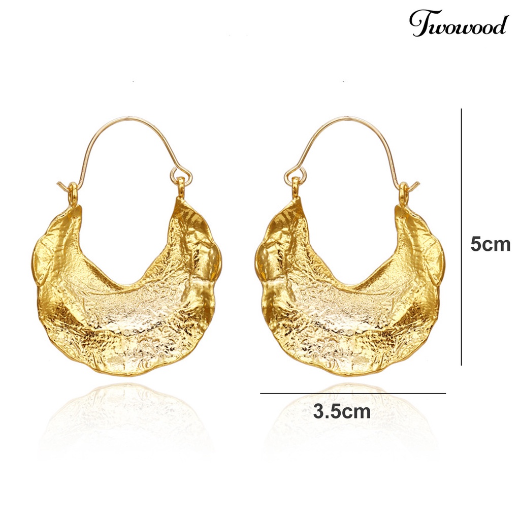 Twowood 1pasang Statement Earrings Retro Punk Tetesan Air Logam Berat Mewah Warna Emas Perak Drop Earrings Fashion Jewelry