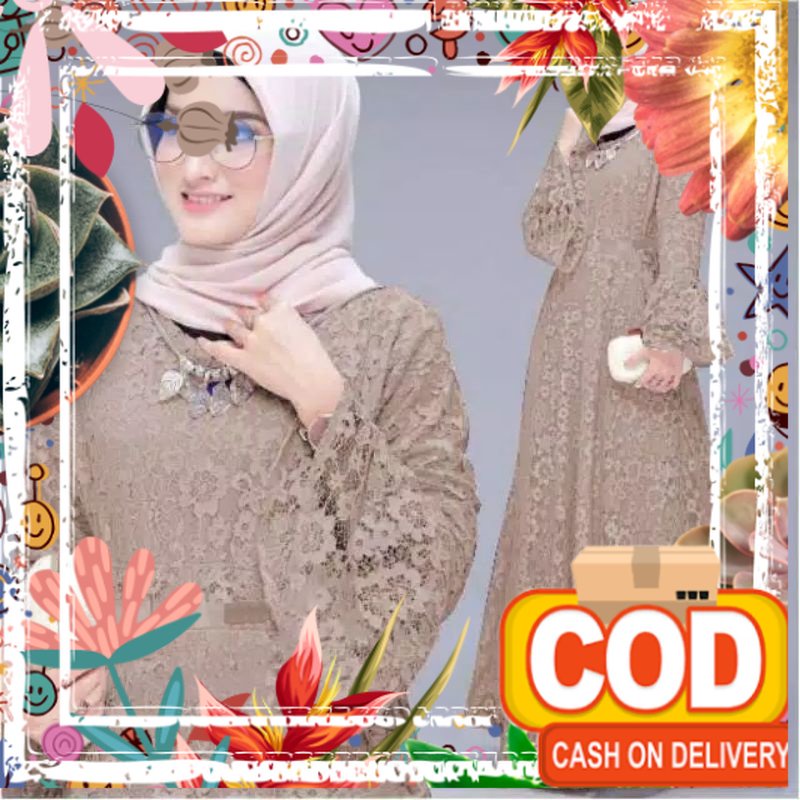 BAJU MAXI YUNITA(SIZE JUMBO L,XL,XXL,XXXL) MAXI BRUKAT TULANG GLITER  LAPIS FURING / GAMIS TERLARIS 