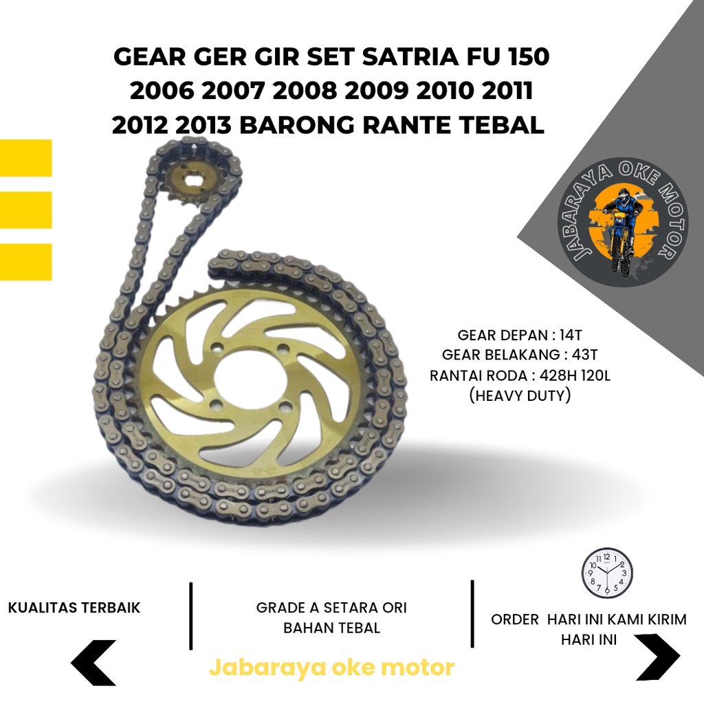 GEAR GER GIR SET SATRIA FU 150 2006 2007 2008 2009 2010 2011 2012 2013 BARONG RANTE TEBAL
