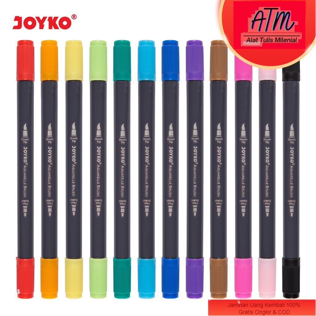 

Color Brush Pen Pena Kuas Warna Joyko CLP-43 12 Warna Color