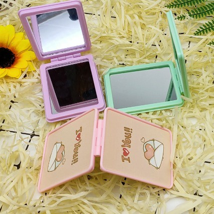 WS GROSIR C15320 Cermin Lipat Dua Sisi / Cermin Mini / Cermin Lipat Mini Model Petak & Bulat / Cermi