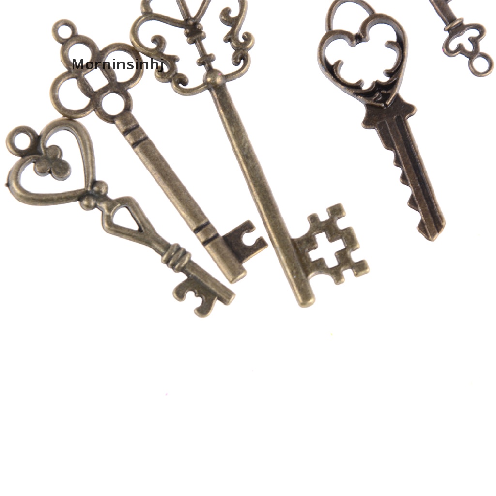 Mornin 13pcs Mix Perhiasan Antik Vintage Old Look Skeleton Keys Nada Ch Liontin id