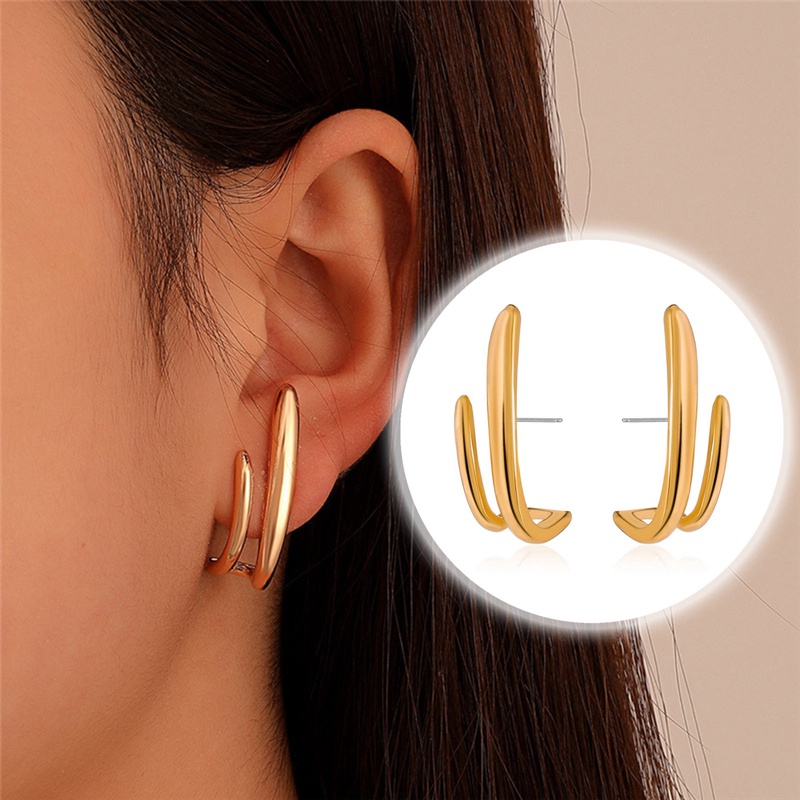 Desain Baru Tidak Teratur U-Shaped Anting Warna Emas Untuk Wanita Vintage Fashion Indah Stud Earring Fashion Perhiasan Gadis