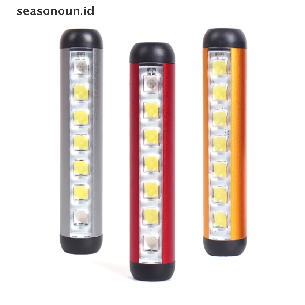 Seasonoun Senter LED Mini COB Lamp Obor Sangat Terang Dengan Clip Magnet Work Light.