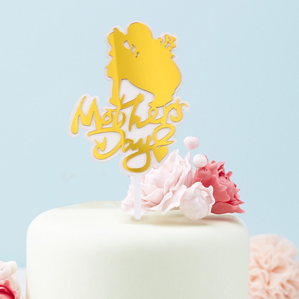Indah Untuk Pesta Ulang Tahun Ibu Cupcake Dekorasi Hari Ibu Kue Topper Tongkat Coklat Muffin Es Krim Ornamen Festival Dessert Dekorasi Aksesoris Akrilik Insert Sign