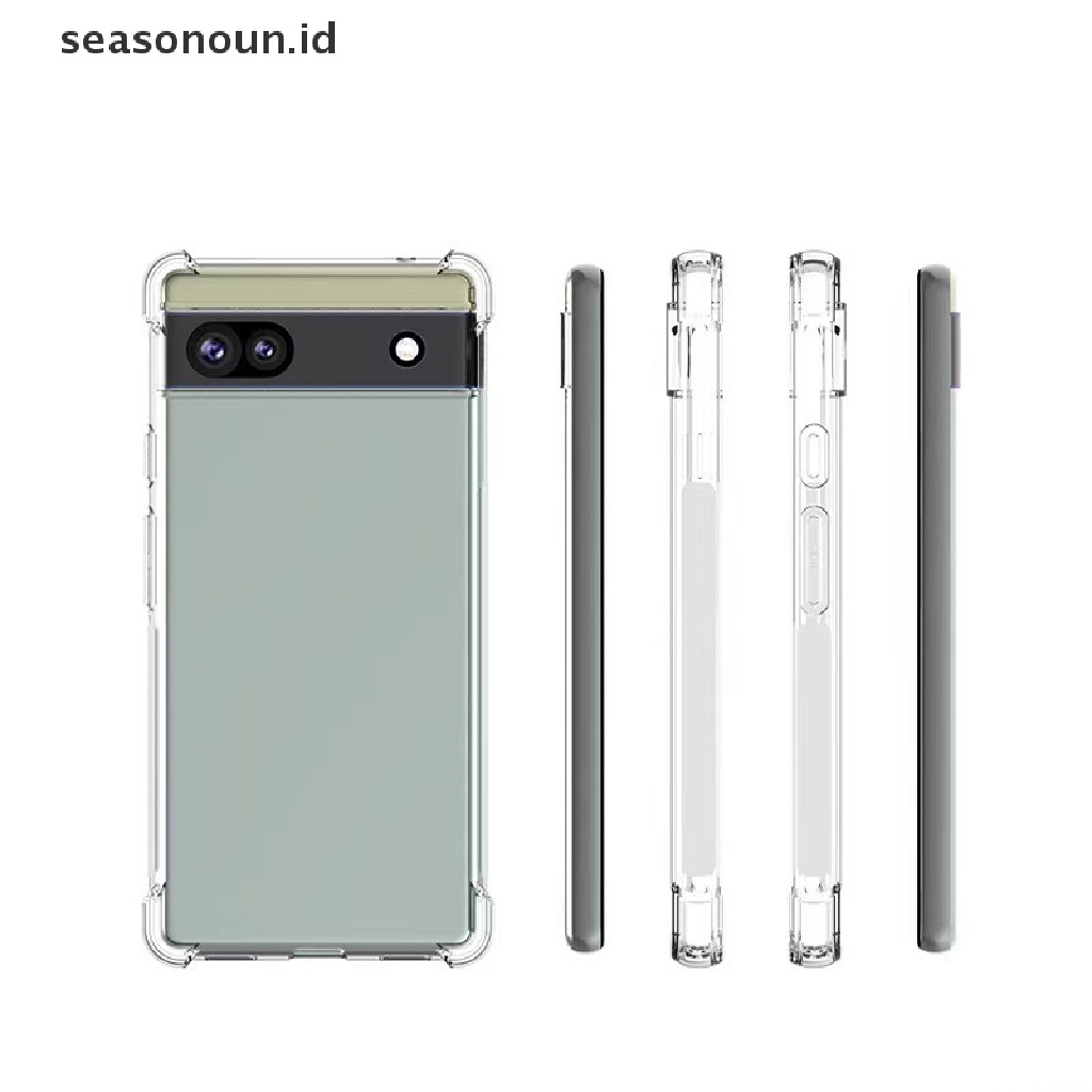 Seasonoun Untuk Pixel6 7 Pro Case Transparan TPU Penyerap Goncangan Fleksibel Phone Cover.