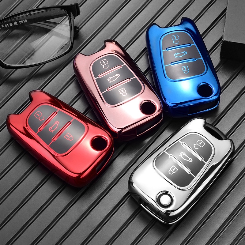 Case Pelindung Kunci Mobil Rumah Kunci Anti Gores TPU Lembut Car Key Case Cover Anti Noda Minyak Waterproof Key Shell Cover Portable Full Coverage Key Box Untuk Model Hyundai