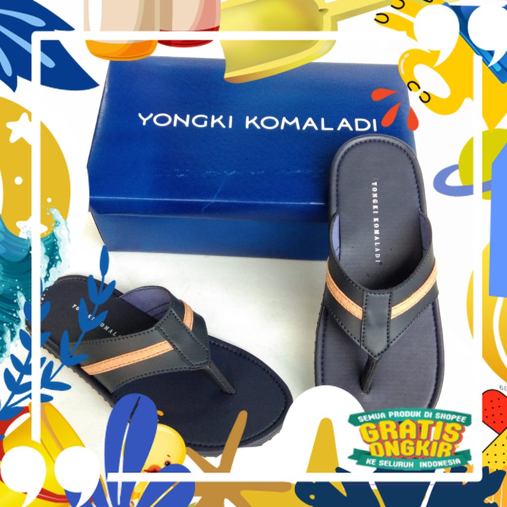 Sandal pria casual yongki komaladi/Sandal casual murah/ merah putih biru polos