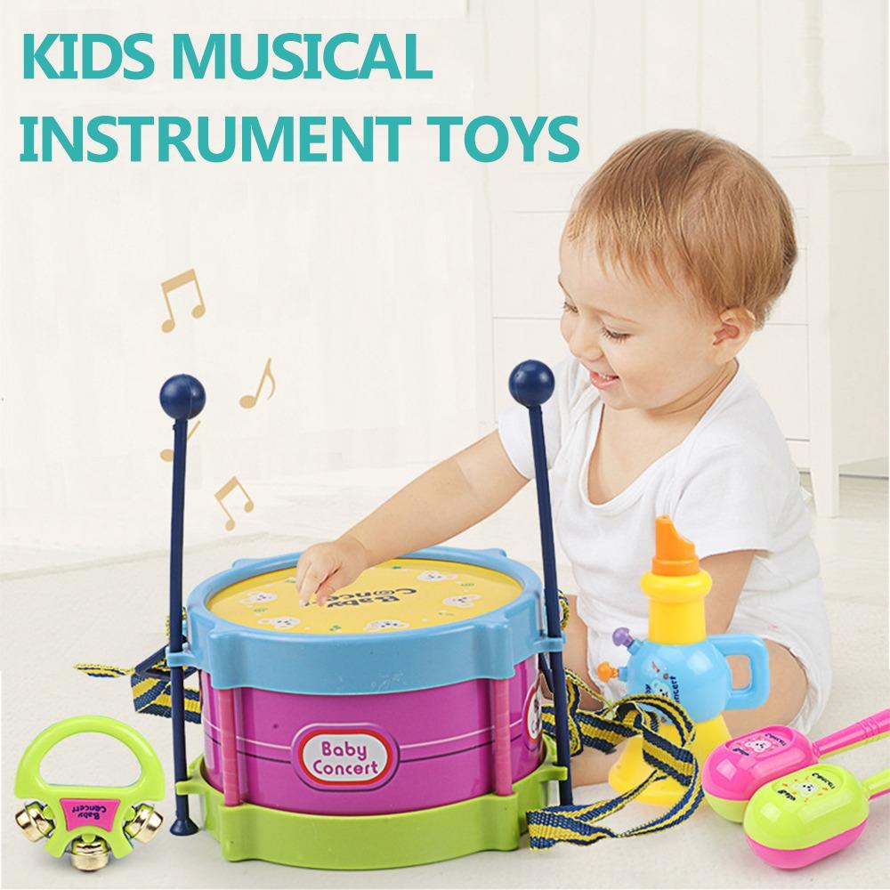 Lanfy Anak Drum Terompet Mainan Anak High Quality Kids Masa Kini Mainan Musik Hadiah Tahun Baru Perkusi Mainan Edukasi Mainan