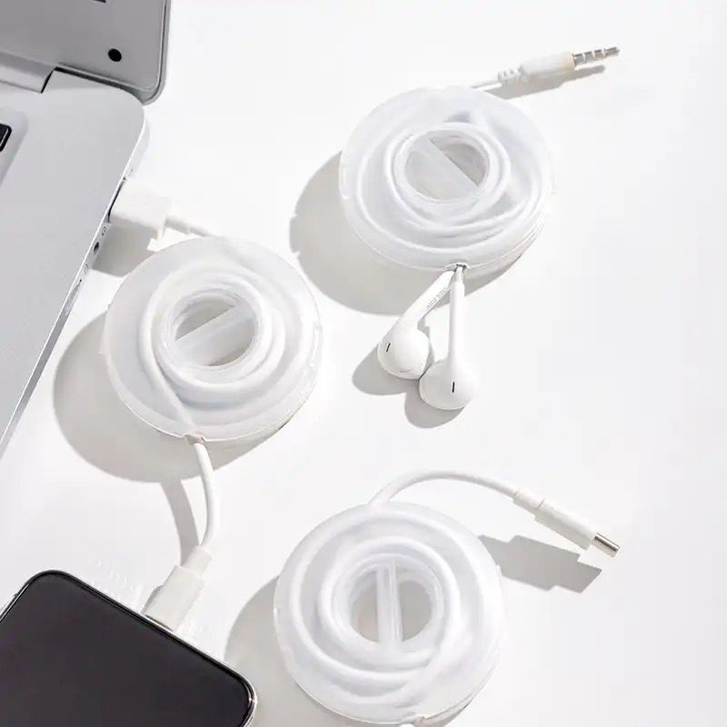 Tempat penyimpanan penggulung kabel data kabel charger dan Headset Kotak Cable Organizer Portable Multifungsi