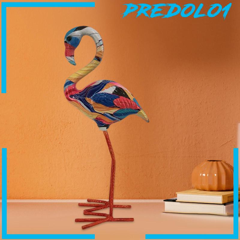 [Predolo1] Animals Statue Sculpture Decorative Graffiti Flamingo Figurine for Flowerbed