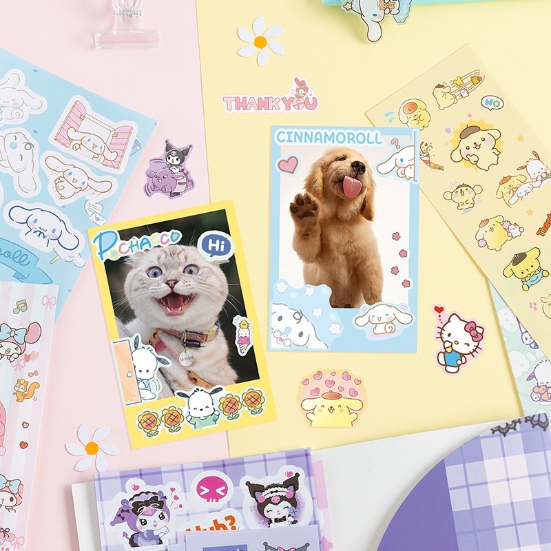 1set Kartun Anime Karakter Pola Gadis Lucu Stiker Kawaii DIY Goo Card Sticker Tangan Akun Scrapbooking Decals