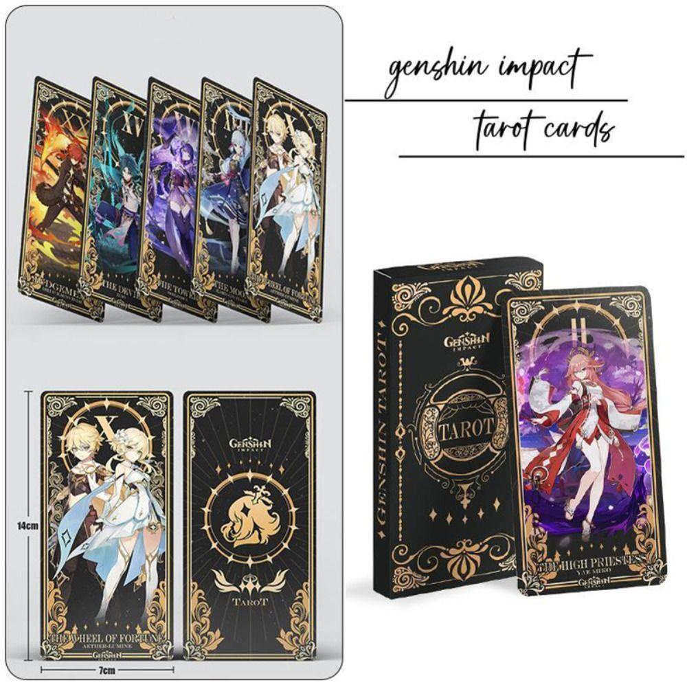 Lanfy Genshin Impact Cards Kazuha Raiden Shogun 22buah Permainan Catur Dan Kartu Animasi Game Card Alat Bantu Ramalan Hiburan Props Anime Genshin Impact Card