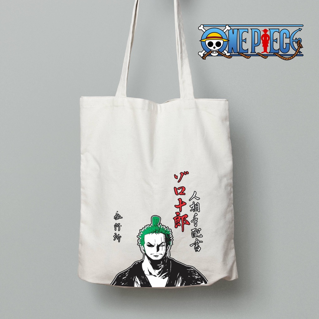 Totebag Anime One Piece roronoa zoro Tote bag premium Totebag zipper totebag velcro Termurah tote bag resleting