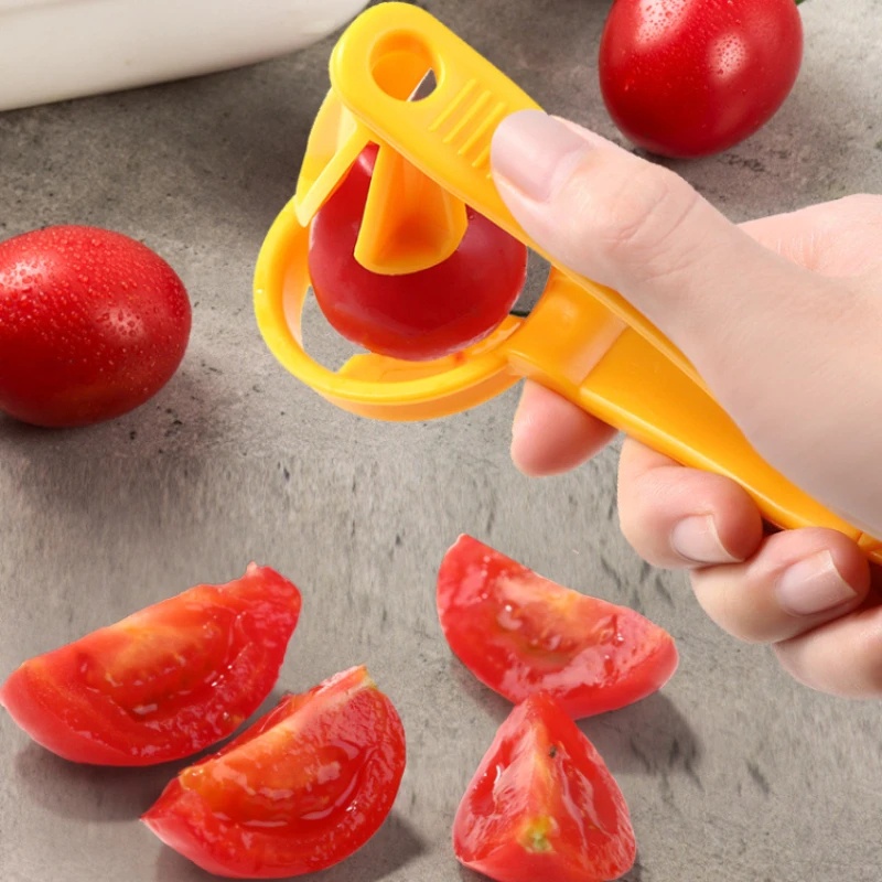 Tomato Slicer Cutter Cherry Strawberry Sekat Dapur Buah Tomat Kecil Potong Manual Aksesoris Gadget