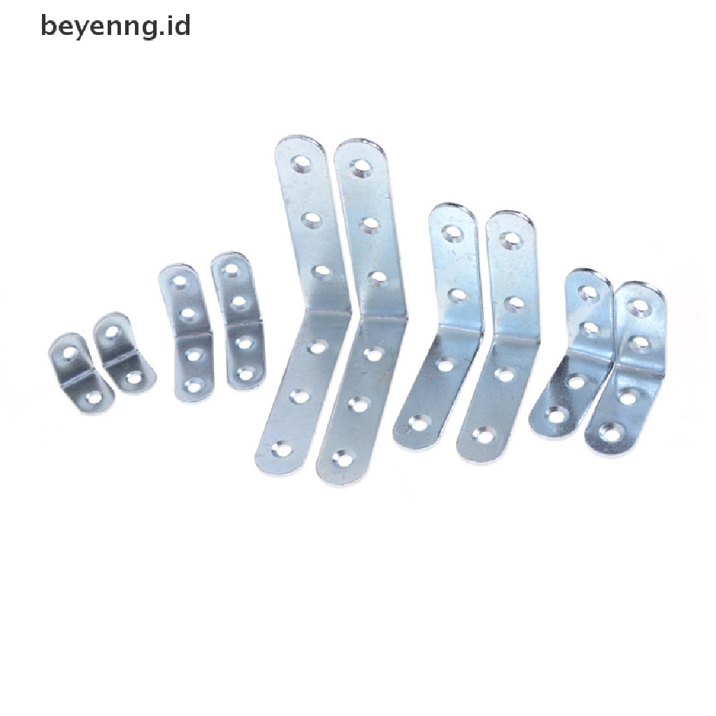 Beyen HOT 2pcs Silver Corner Brace Rak Sudut Kanan Bentuk L Hardware ID