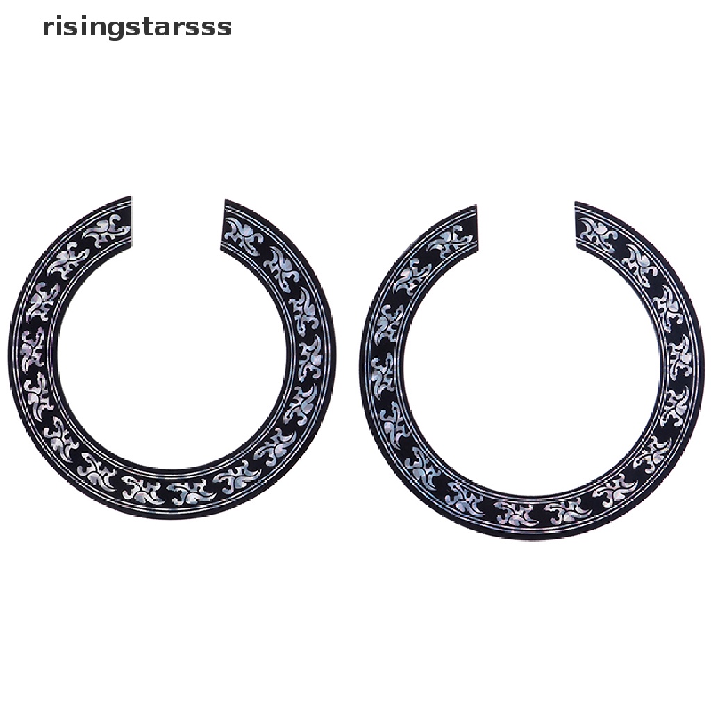 Rsid Span-new Stiker Stiker Stiker Mawar Lubang Suara Untuk Bagian Gitar Klasik Akustik Hitam +Perak Jelly