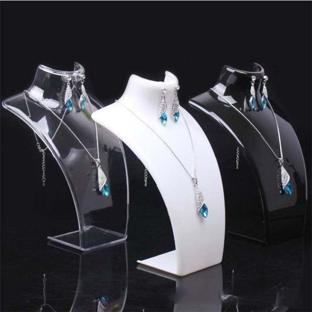 Mxbeauty Manekin Kalung Berdiri Gadis Sederhana Wanita Anting Display Stand Tempat Perhiasan Rak Menjuntai Anting Display Rak Kalung Display Organizer