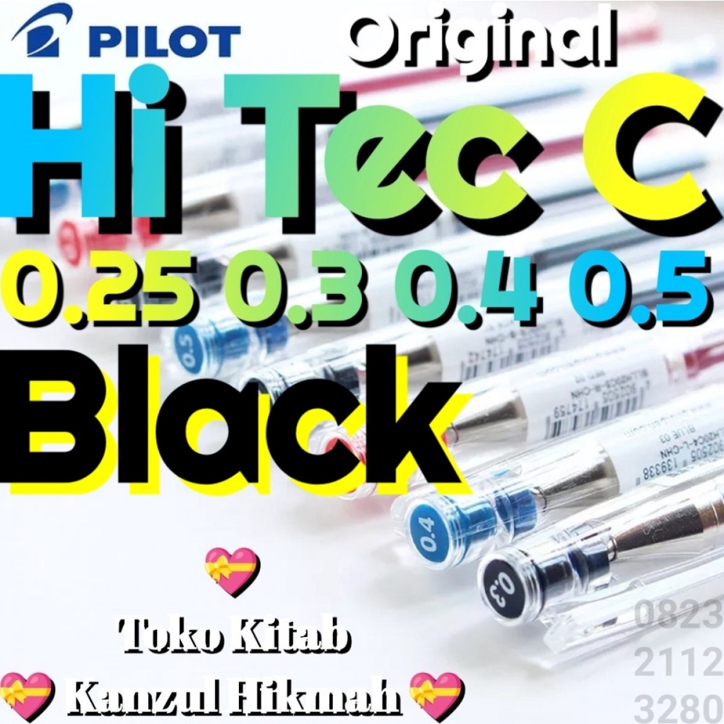 

KH3PHC1 PEN PENA PULPEN PILOT HITECH HITEC HI TECH TEC C 0.25 0.3 0.4 0.5 BLACK HITAM