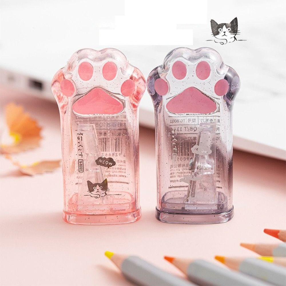 Pineapple 2Pcs Cat Paw Kawaii Berhadiah Untuk Hadiah Anak Perlengkapan Sekolah Warna Random