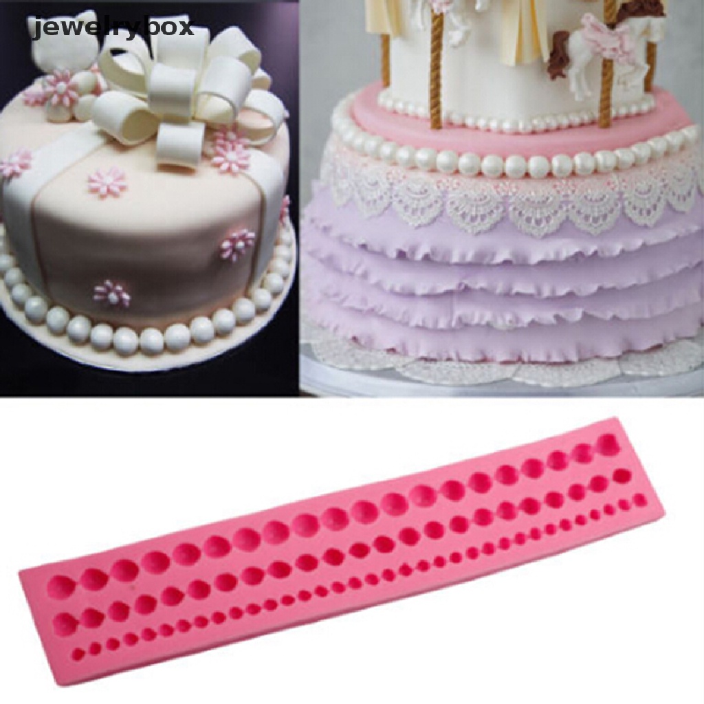 [jewelrybox] String Of Pearl Cetakan Tempel Manik Fondant Kue Silikon Clay Mould Dekorasi Butik