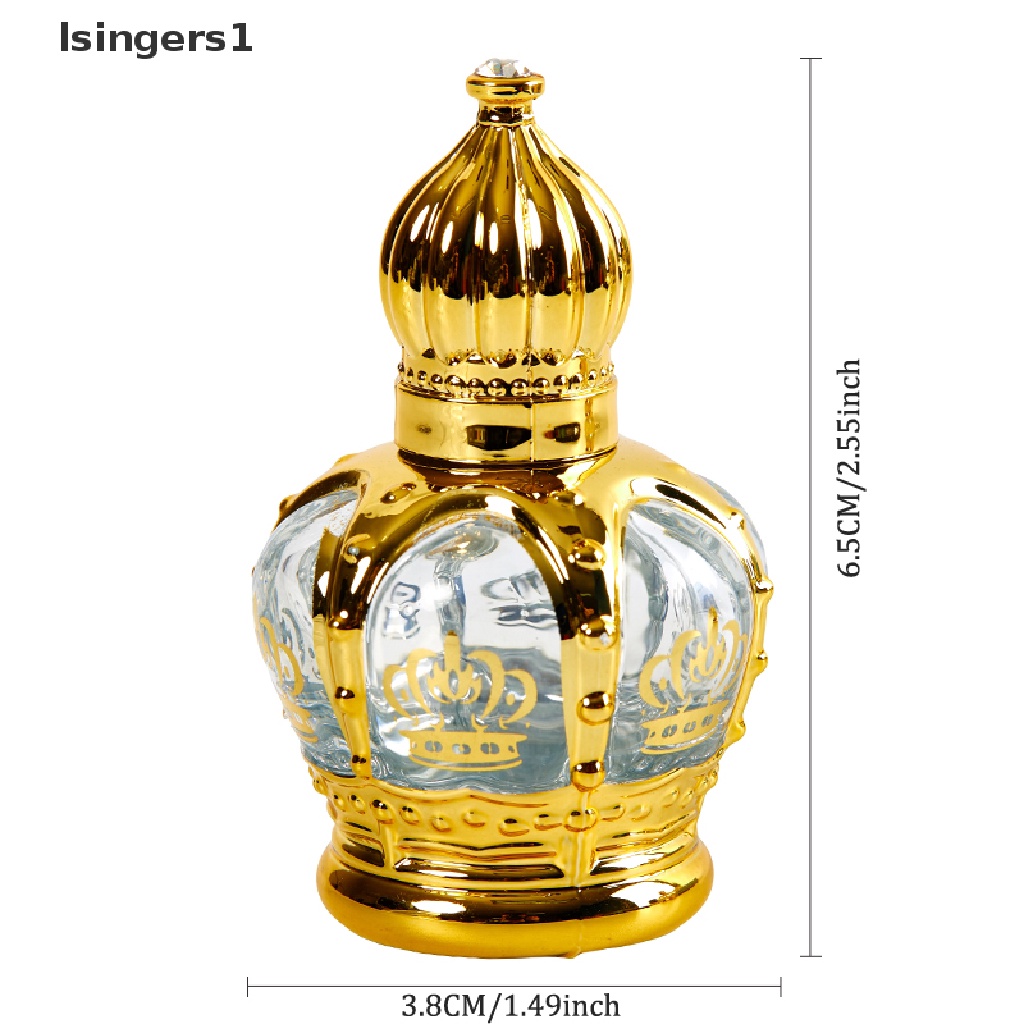 [lsingers1] Glass  Roller Bottle Gold Crown Shape  Empty Bottle Boutique