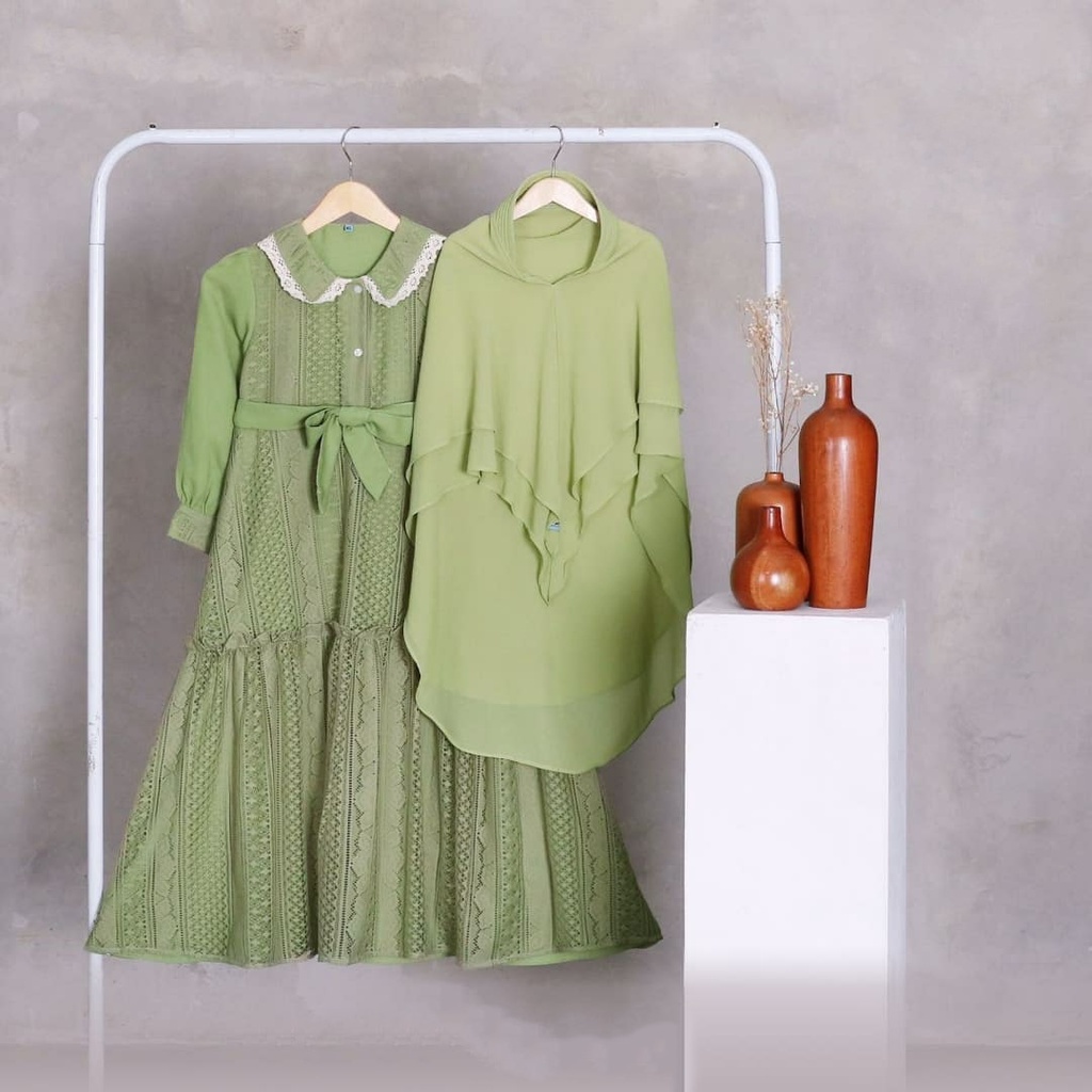 Umama Set Syari Kids Stelan Baju Gamis Muslim Anak Perempuan Wollycrepe Premium