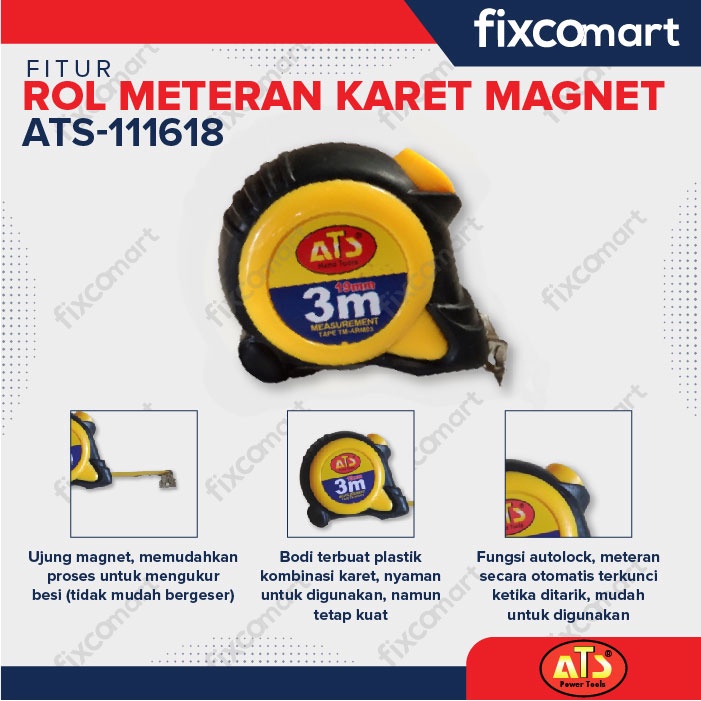 ROL METERAN KARET MAGNET &quot;ATS&quot; 3MX19MM