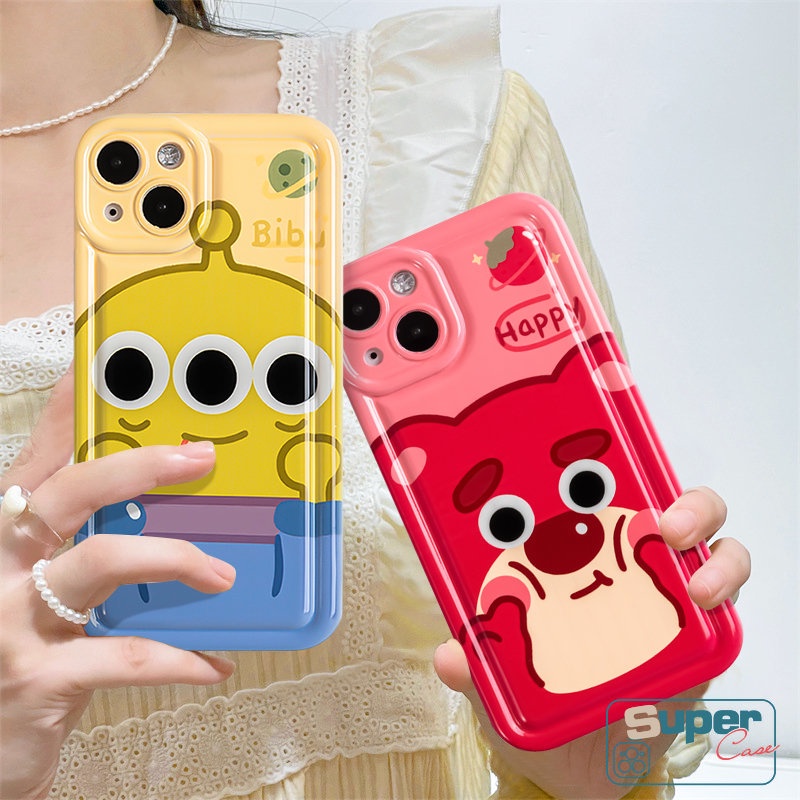 Case Cerita Mainan Kartun Untuk Redmi 12C 10C 9 10A 10 9C NFC 9A A1 9T Note8 POCO F4 Redmi Note 11s 10s 10 11 9 Cute Strawberry Bear Manyo Shockproof Anti Jatuh Airbag Lembut Tpu Cover