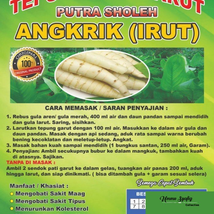 

TEPUNG PATI ANGKRIK PATI GARUT PATI IRUT 500GR