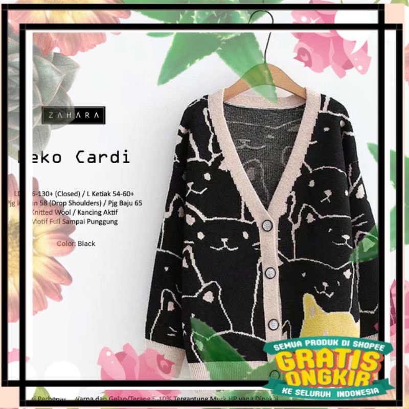CARDIGAN RAJUT NEKO CARDI BY ZAHARA / pastel