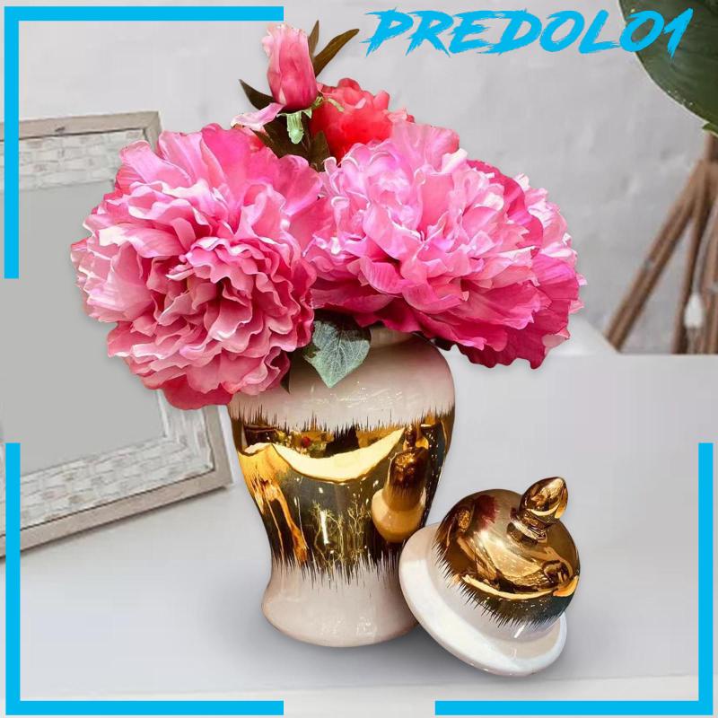 [Predolo1] Porcelain Ginger Jar Ceramic Storage Tank Keramik Vas Bunga Pajangan