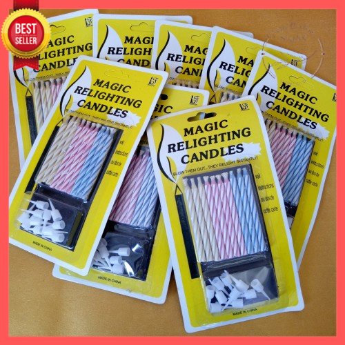 GOS -E401- Lilin Magic Ulang Tahun - Lilin Ulang Tahun - Candle Magic Relighting isi 10pcs