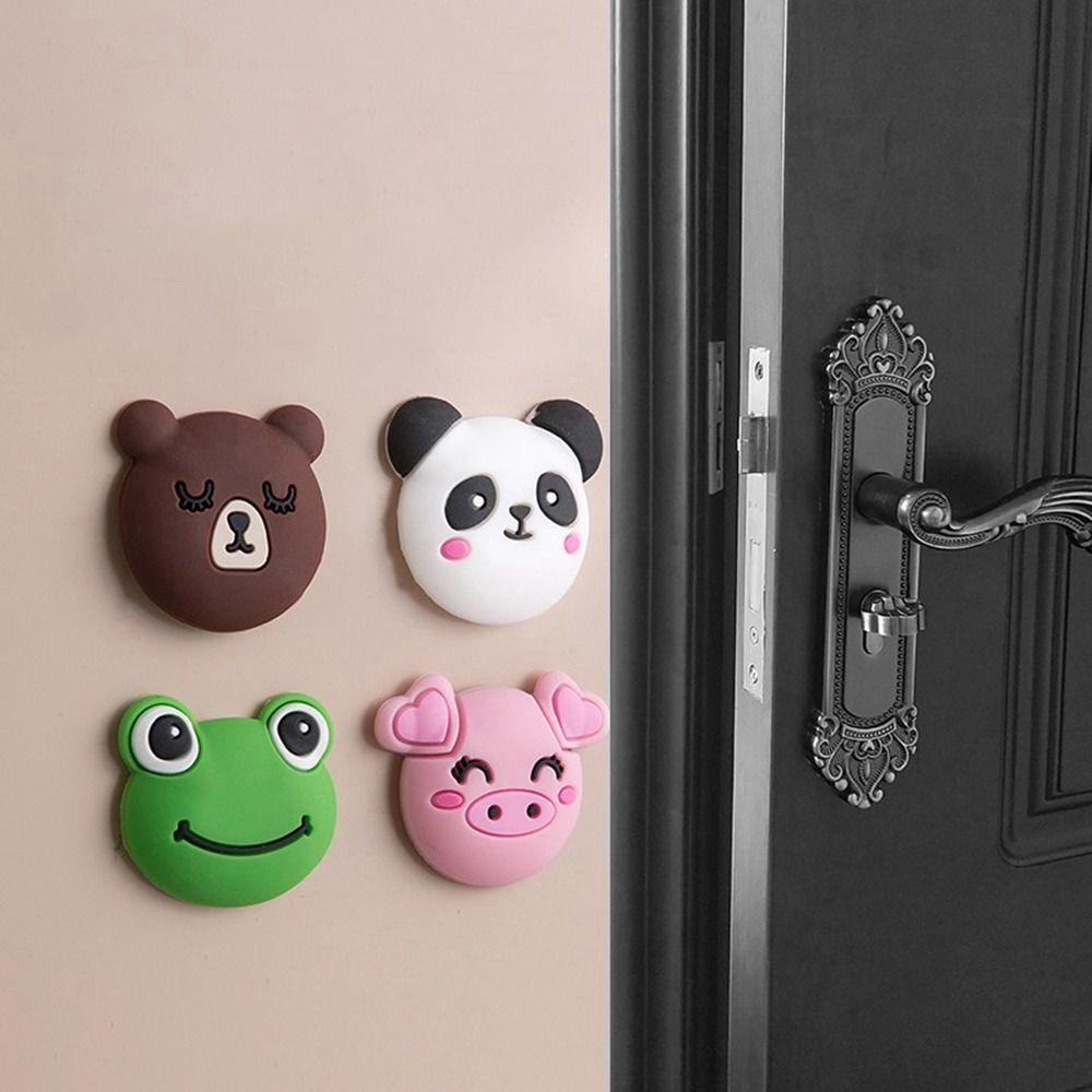 [Elegan] Door Stopper Lucu Shockproof Pelindung Dinding Hewan Mute Perekat Diri Menebal Crash Pad