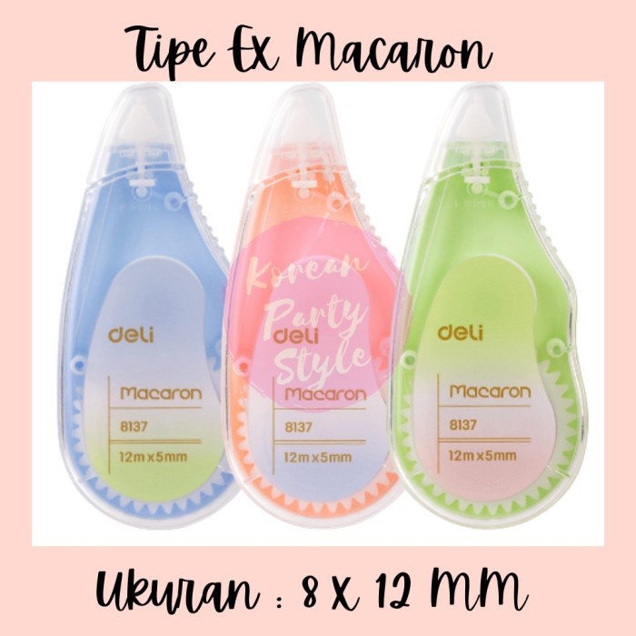 

DISKON SHOPEE/ DELI TIPEX MACARON TIP EX CORRECTION TAPE 12m TIPE EX KERTAS E8137