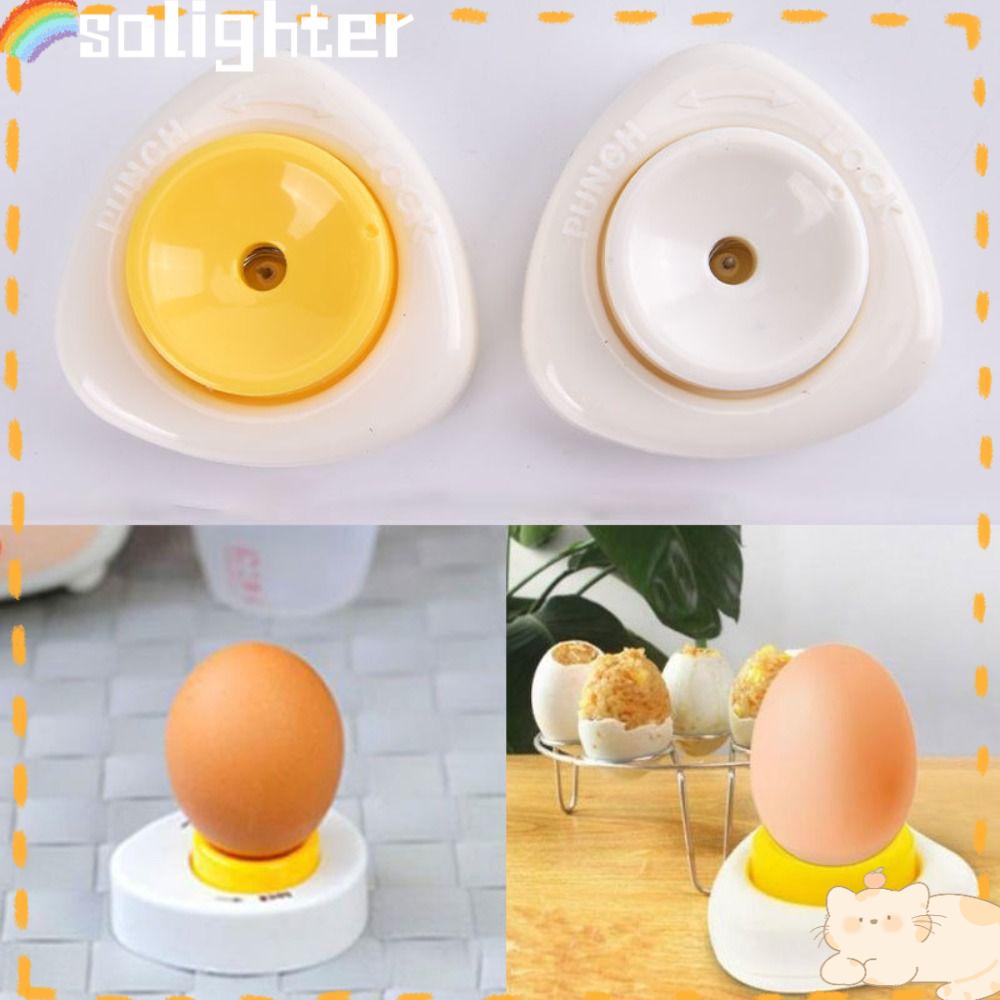 Solighter 2pcs Egg Piercingcer Dengan Pengaman Pengunci Dan Mudah DIY Pembuat Sekat Telur