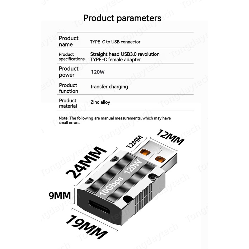 120w Zinc Alloy Usb Tipe C Otg Adapter 10Gbps Usb Male to Usb-C Female Konektor Untuk Telepon Adaptador Usb A Tipo C