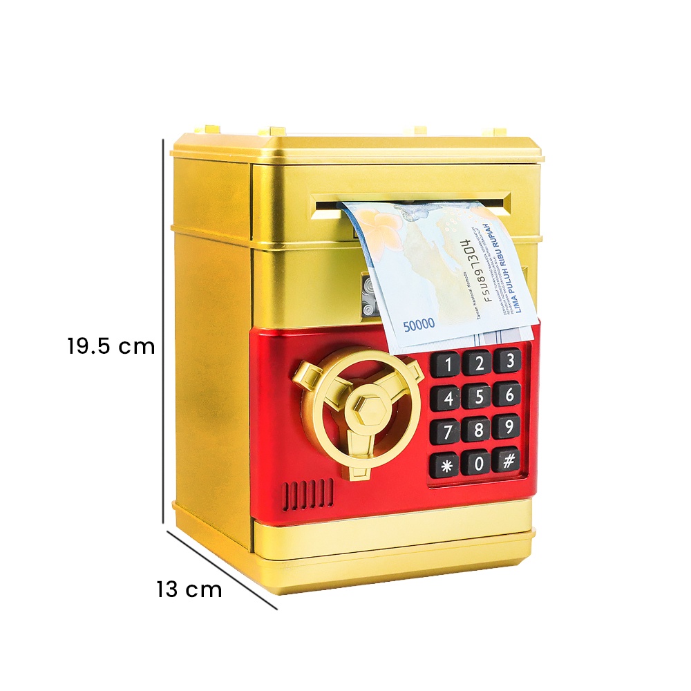 [TOSERBA_EMAK] - Celengan Anak Electronic Bank Safe Box Money Model Brankas - T-2211 - Golden