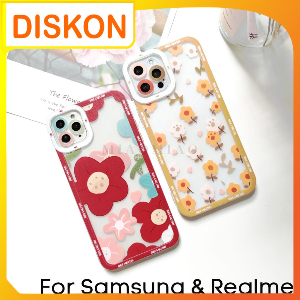 Softcase Casing Case Motif BUNGA For HP SAMSUNG & REALME J2 PRIME A03 A03S A22 4G M22 4G A32 4G A52 